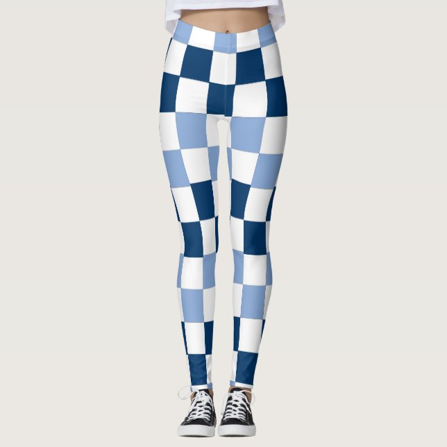Blue Chequered Leggings (Front)