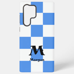 Blue Chequered Pattern Background Samsung Galaxy Case