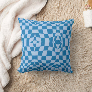 Blue Chequered Pattern Cushion