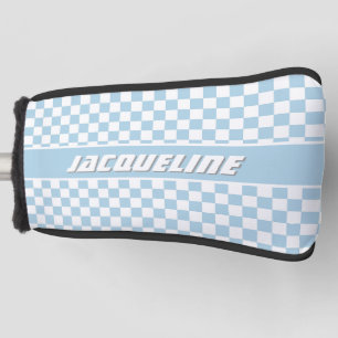 Blue Chequered Pattern Golf Head Cover
