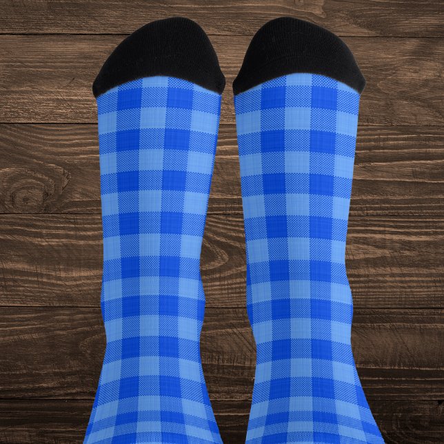 Blue Chequered Pattern Socks (Creator Uploaded)