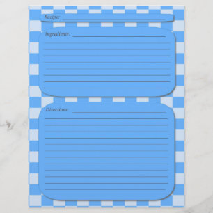 Blue chequered recipe page
