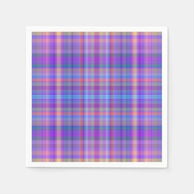 Blue Chequered Seamless Pattern Napkin (Front)