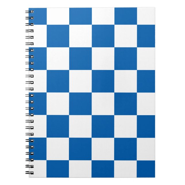 Blue Chequered Spiral Notebook (Front)