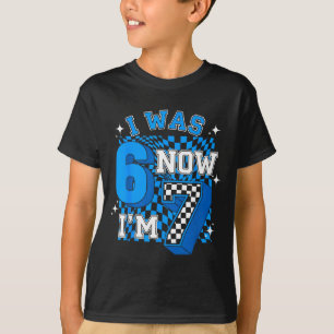 Blue chequered was 6 7 funny 67 birthday boy T-Shirt
