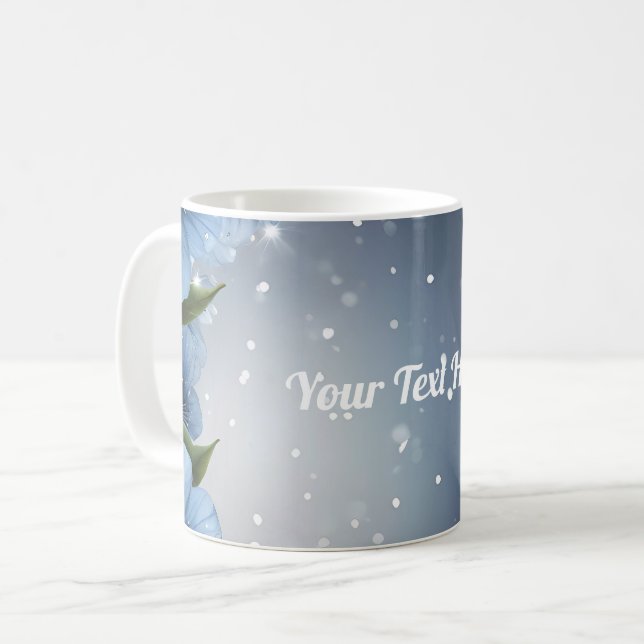 Blue Cherry Blossom Coffee Mug (Front Left)
