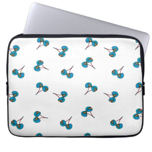 Blue Cherry Pattern Laptop Sleeve