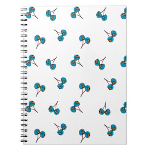 Blue Cherry Pattern Notebook