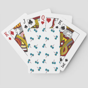 Blue Cherry Pattern Playing Cards