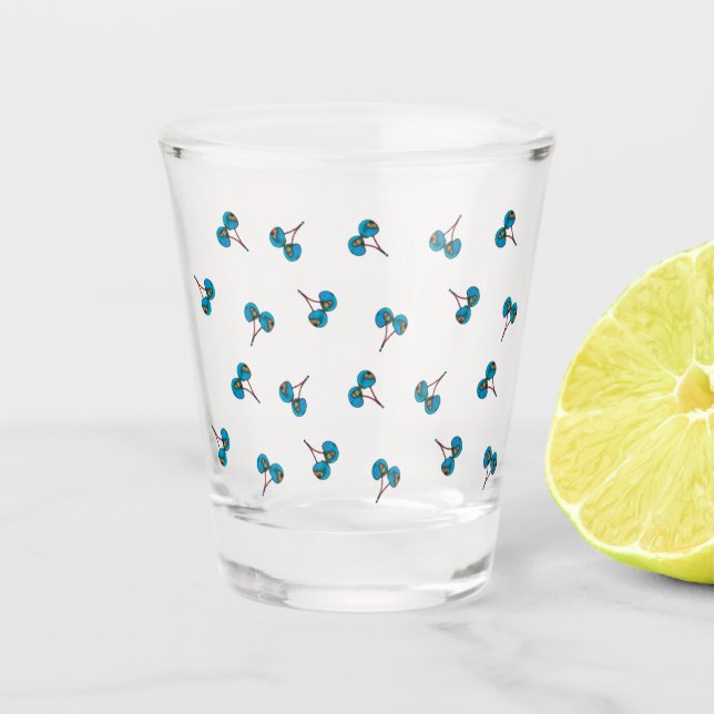 Blue Cherry Shot Glass (Front)