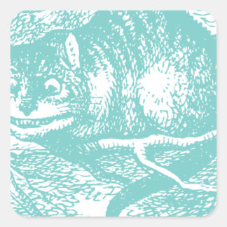 Blue Cheshire Cat Square Sticker