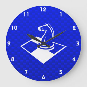 Blue Chess Large Clock