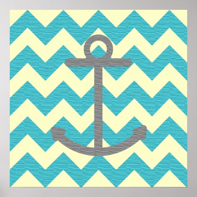 Blue Chevron Anchor Poster (Front)