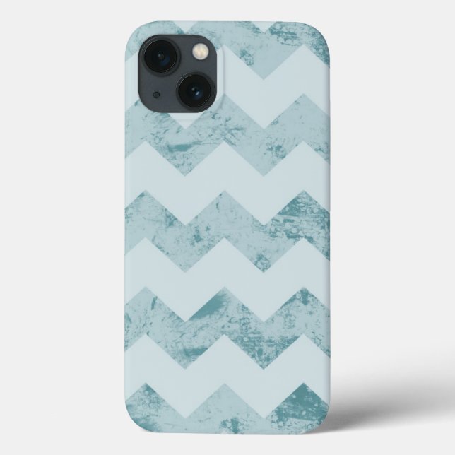 Blue Chevron Grunge Case-Mate iPhone Case (Back)
