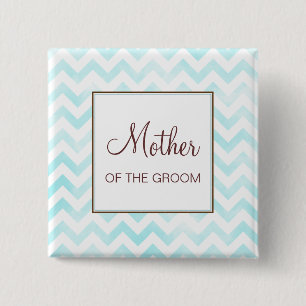 Blue Chevron Mother of the Groom Button