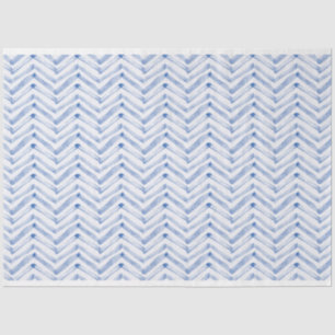 blue chevron pattern decoupage tissue paper