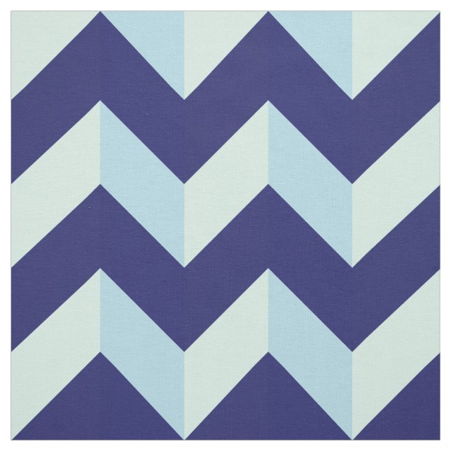 Blue Chevron Pattern Fabric (Swatch)