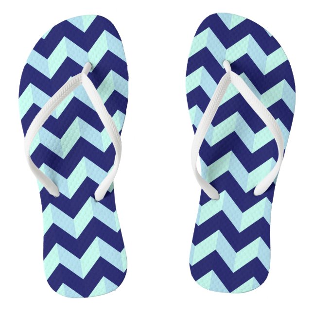 Blue Chevron Pattern Jandals (Footbed)