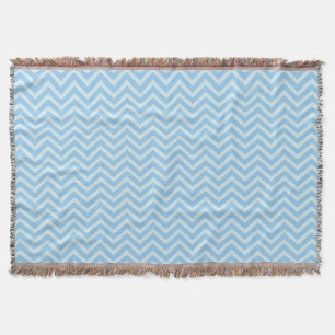 Blue Chevron Pattern Throw Blanket