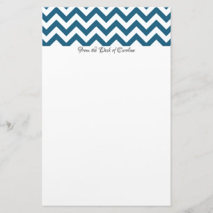 Blue Chevron Personalised Stationery