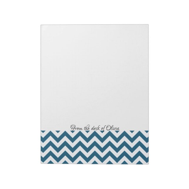 Blue Chevron Personalized Notepad (Rotated)
