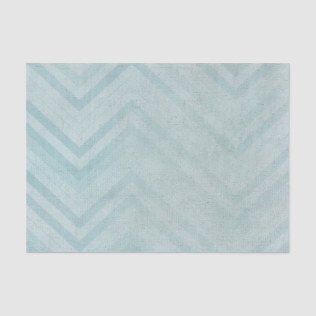 Blue Chevron Stripes Tissue Paper (Front)