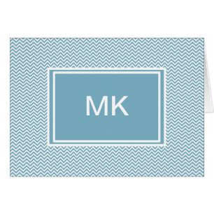Blue Chevron with Monogram