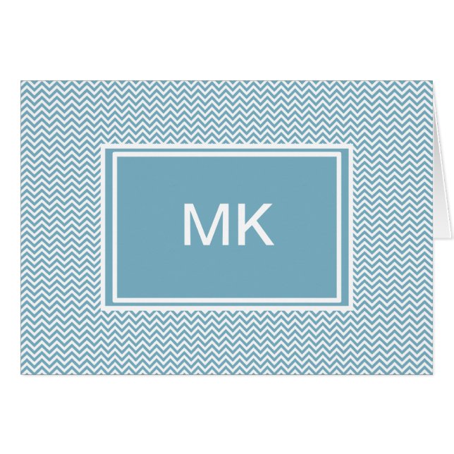 Blue Chevron with Monogram (Front Horizontal)