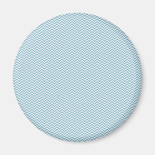 Blue Chevron with Monogram Magnet (Front)