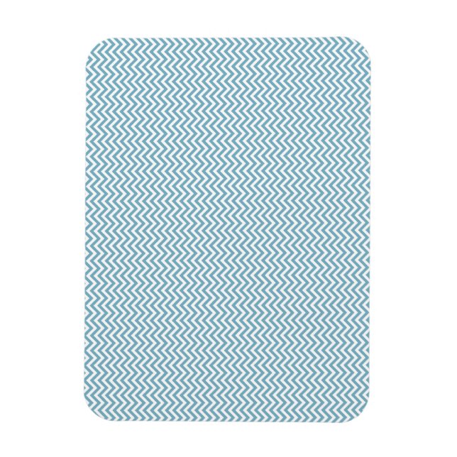 Blue Chevron with Monogram Magnet (Vertical)