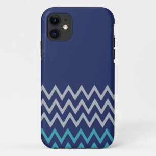 Blue chevron zigzag stripes zig zag preppy pattern Case-Mate iPhone case
