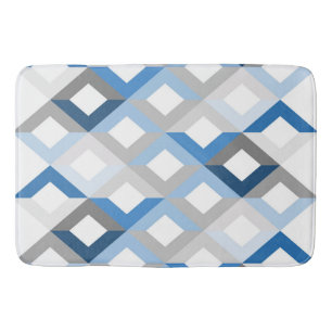 blue chevrons bath mat