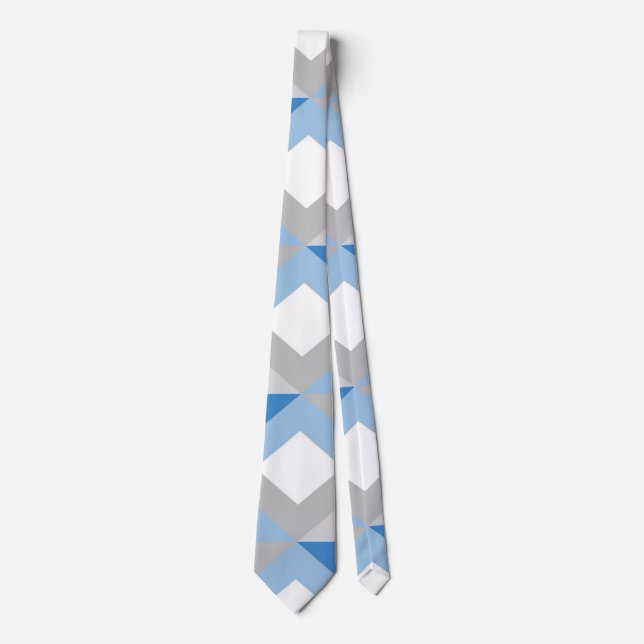 blue chevrons tie (Front)
