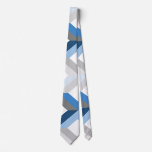 blue chevrons tie