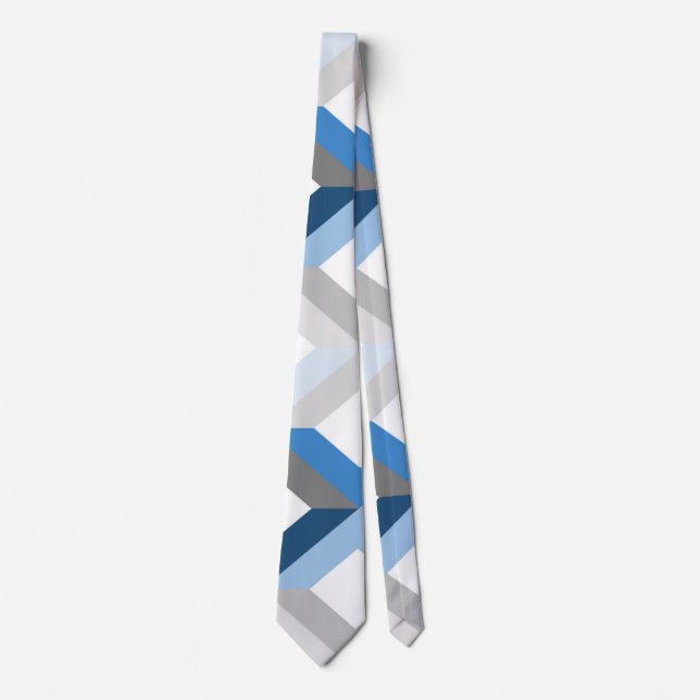 blue chevrons tie (Front)