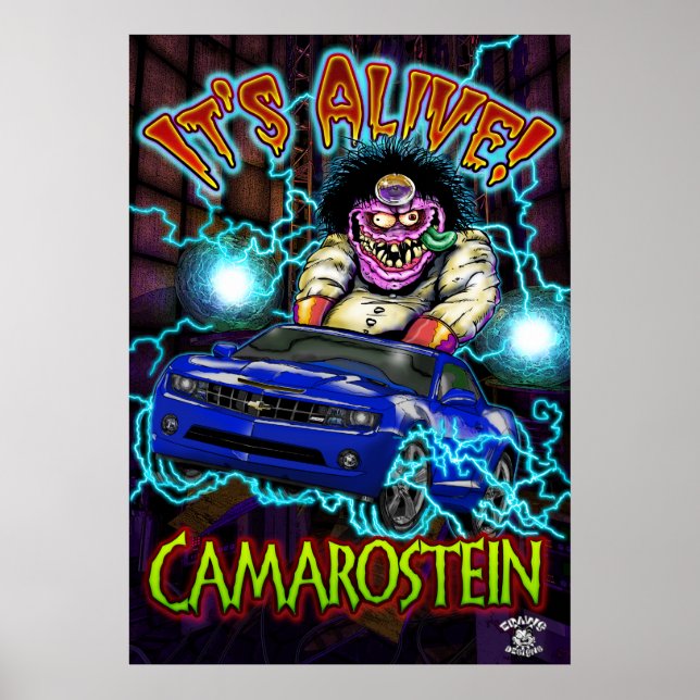 Blue Chevy Camaro SS Poster (Front)