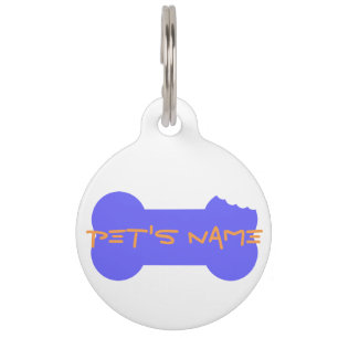 Blue Chewed Bone Personalised Dog tag 4