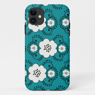 blue chic floral iPhone 11 case