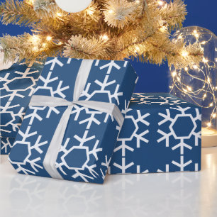 Blue Chic Snowflake Wrapping Paper