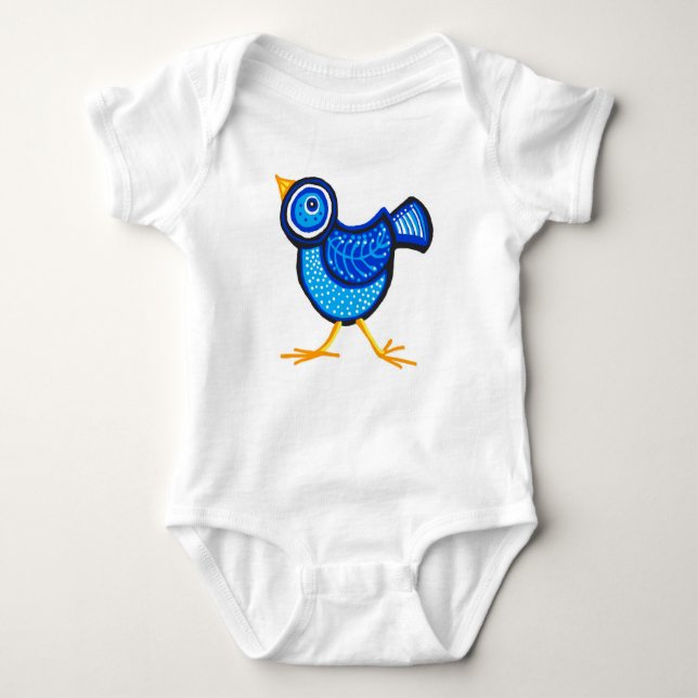 Blue chick baby bodysuit (Front)