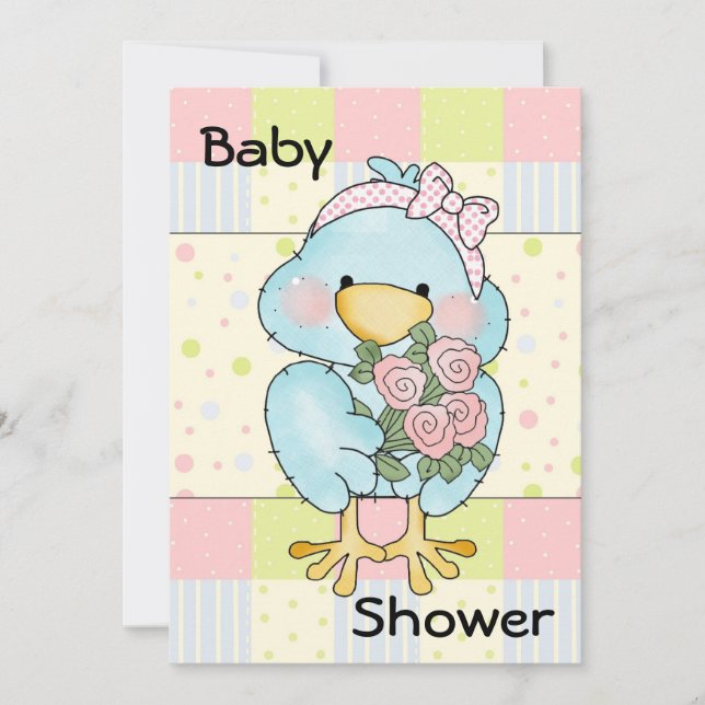 Blue Chick Custom Baby Shower Invitation (Front)