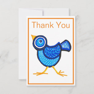 Blue chick Thank you Card