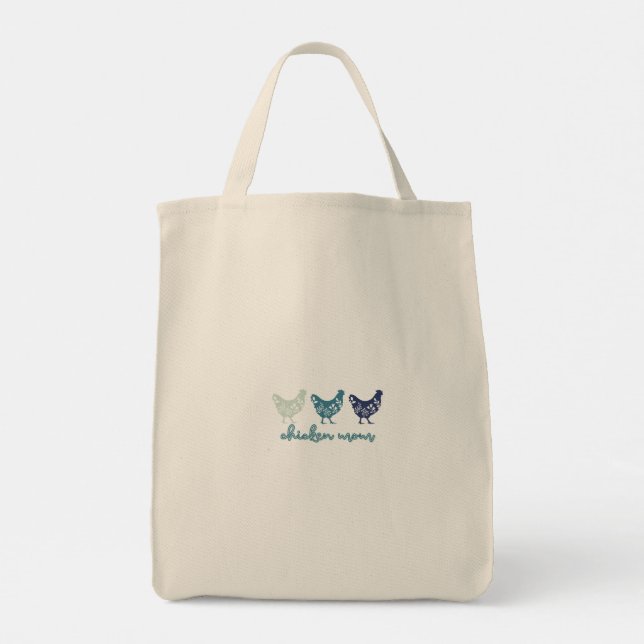 Blue Chicken Mum Mothers Day Tote Bag (Back)