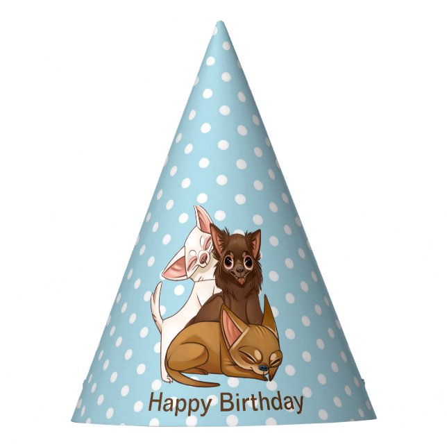 Blue Chihuahua Party Hat (Front)