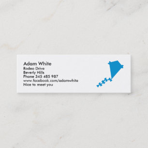 Blue children kite mini business card