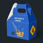 Blue Children's Construction Birthday Paper  Favour Box<br><div class="desc">Celebrate your young foreman's special event with a construction themed party. Simple party paper favour box with construction theme. Fully personalizable and available in three bright youthful colours. Contact us for assistance in personalising or customising to your need.</div>