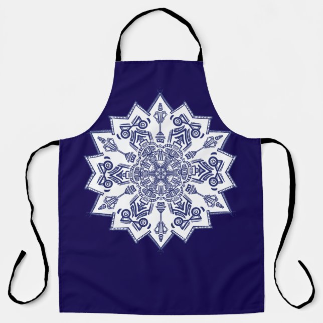 Blue China Mandela Apron (Front)