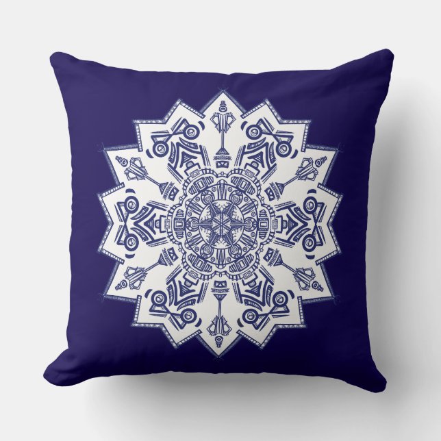 Blue China Mandela Cushion (Front)