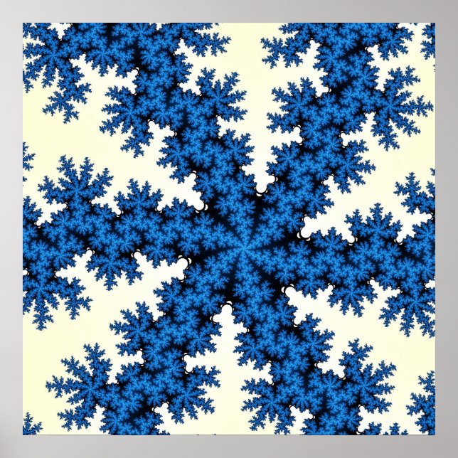 Blue China Snowflake Poster (Front)