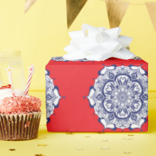 Blue China Style with creatures Wrapping Paper